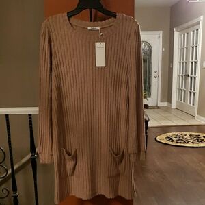 Patricia Nash Women's Long Sleeve Ribbed Dress - Brown